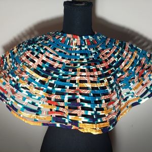 Ankara weaved web neck cape